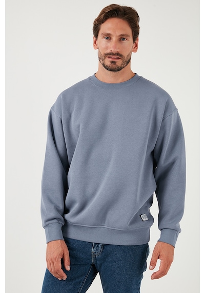 Buratti Regular Fit Bisiklet Yaka Pamuklu Içi Tüylü Yumuşak Şardonlu Erkek Sweat 5905255 Koyu Gri