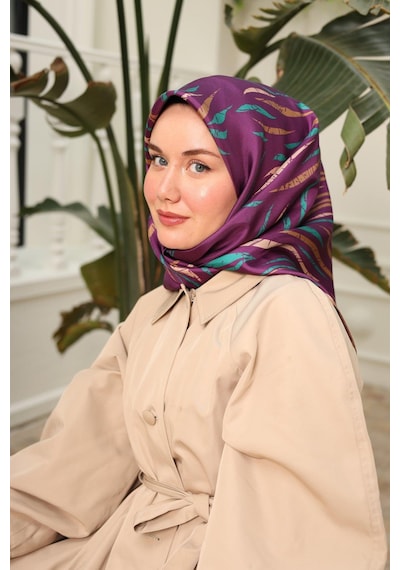 Silk Home Mürdüm Desenli Tivil İpek Eşarp 11432-04 Çok Renkli