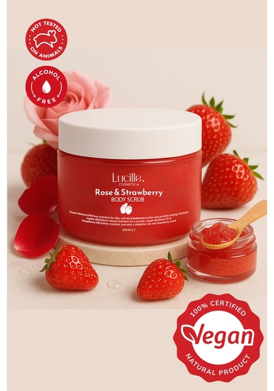 Lucille %100 Vegan Çilek Aromalı Vücut Scrub 250 ML