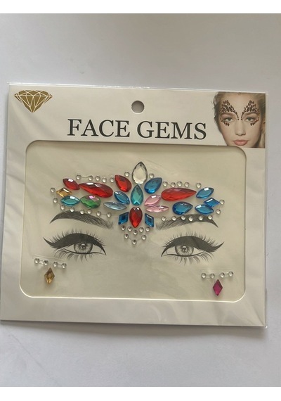Face Gems Yüz Süsleme Taşı Vücut Kristali Model 17 Beyaz