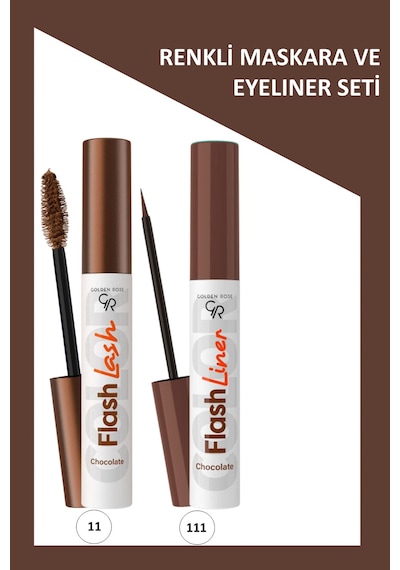 Flash Lash Çikolata Kahve Maskara Ve Flash Liner Makyaj Seti