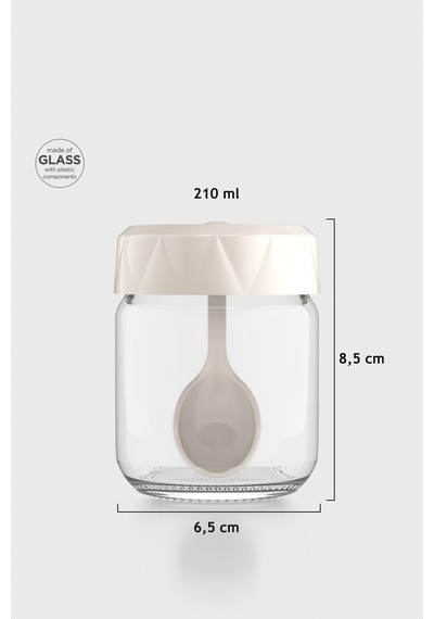 Renga Lexa 210 Ml Kaşıklı Cam Baharatlık 161019 Bej Bej