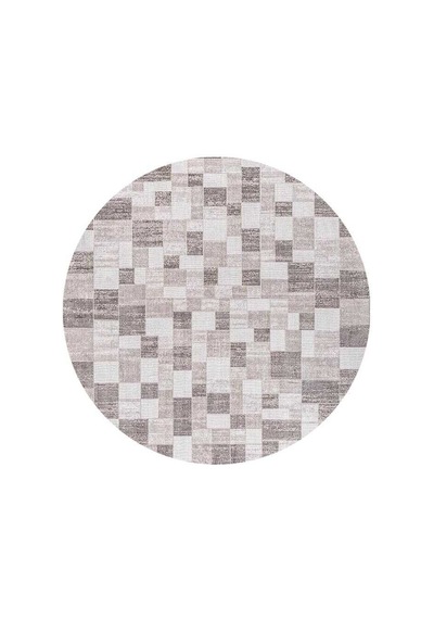 Etnik Craft Madre Modern Desenli Yuvarlak Halı Md05 Bej Kahve