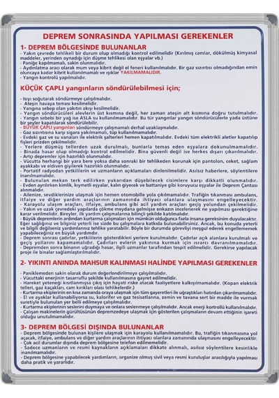 Deprem Sonrasında Yapılması Gerekenler 50X70 Al.Çerçeve
