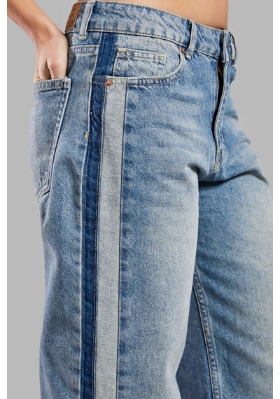 Itsbasic Kadın Kot Rengi 2s584 Straight Fit %100 Koton Yandan Şeritli Denim Jean Mavi Itsbasic Kadın Kot Rengi 2s584 Straight Fit %100 Koton Yandan Şeritli Denim Jean Mavi