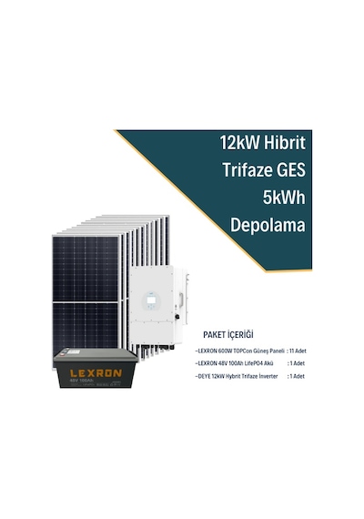 12kw Trifaze Hibrit Güneş Enerjisi Sistemi 1