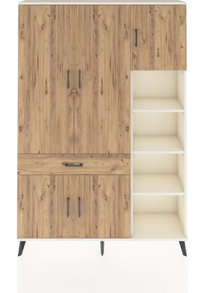 Arges Dolap 10 Raflı Tek Çekmeceli 5 Kapaklı 132x30x195 Aytaşı-çam/çam Atlas Çam/atlas Çam Arges Dolap 10 Raflı Tek Çekmeceli 5 Kapaklı 132x30x195 Aytaşı-çam/çam Atlas Çam/atlas Çam