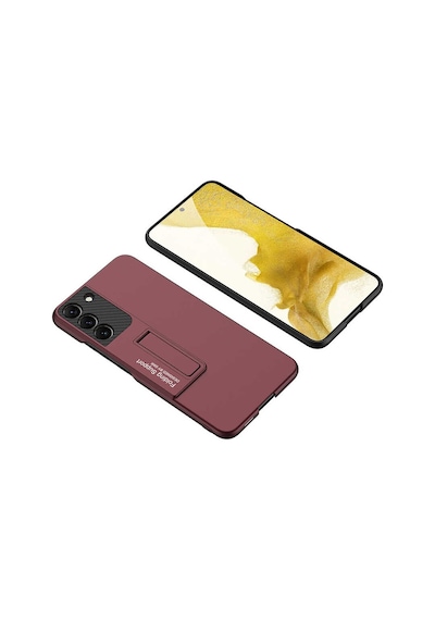 Samsung Uyumlu Galaxy S22 Plus Kılıf Zore Standlı Ays Kapak Koyu Mor