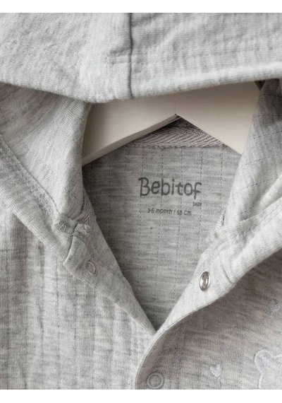 Bebidof Bebek Kalpli Ayıcık Desenli 2 Li Takım-15010 Gri