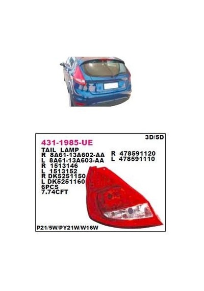 Depo-431-1985r-ue - Stop Lambası Sag Ford : Fıesta 5k 08-
