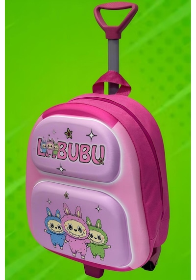 Tezzgelsin 2-6 Yaş Anaokulu Kreş Labubu 3d Renkli Eva Baskılı Çekçekli Tekerli Sırt Çantası Ve Okul Çantası Çok  Renkli