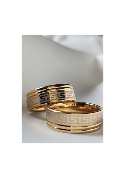Çelik Yüzük Alyans Gold 8 Mm Gold - 703442386 Gold