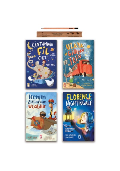 Timaş Çocuk Çantamdan Fil Çıktı - Uzaya Giden Tren - Benim Zürafam Uçabilir - Florence Nightingale Set 4 Kitap