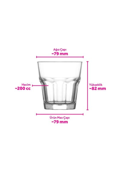 LAV Aras Cam Su Bardağı 6'lı  200 ml