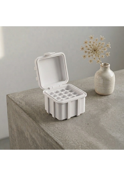 Aaa Pil Saklama Kutusu 3d Baskı Taşıma Kutusu 16'lı Pil Organizer Kutu Beyaz