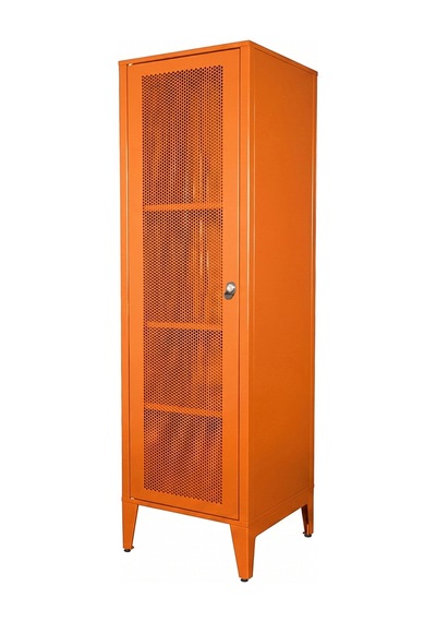 Alfafonet Ziglat Serisi Kilitli Metal Home Office Dolabı %70 Perfore Kapaklı Turuncu Ral 2004 450x1500x450 Mm