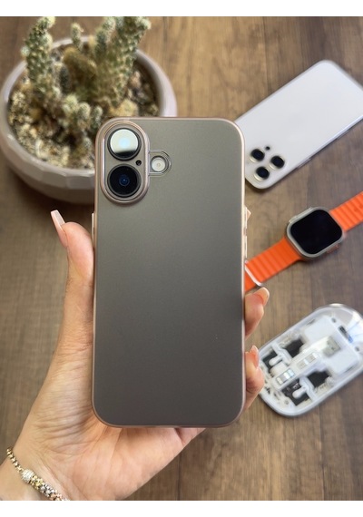Apple iPhone 16 Uyumlu Süper İnce Mat Ultra Thin Silikon Kılıf Çöl