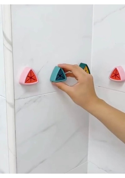 4'lü Kendinden Güçlü Yapışkanlı Çok Amaçlı Pratik Askı Lif Bez Havlu Askısı Çok Renkli Diğer