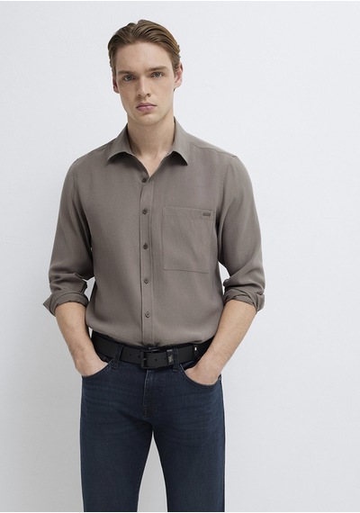 Mavi - Soft Premium Kahverengi Gömlek 0212010-87875 Kahverengi
