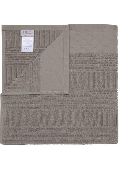 Pamuk Tekli Havlu Jakarlı Karna Home Ruma - 70 X 140 Kapuçino