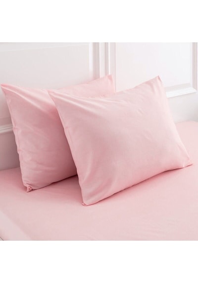 Bonjardinhome Pembe Pamuklu İki Adet 50x70 Yastık Kılıfı Pembe Pembe