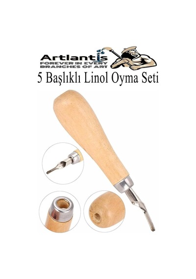 Linol Oyma Seti 7 Parça 1 Paket Linol Oyma Kesme Bıçak Seti 5 Bıçaklı Linolyum Baskı Ahşap Sapl