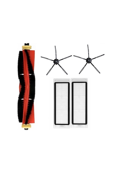 Roborock S50/s55 Maxv Uyumlu 1 Adet Ana Fırça 2 Adet Filtre 2 Adet Siyah Yan Fırça