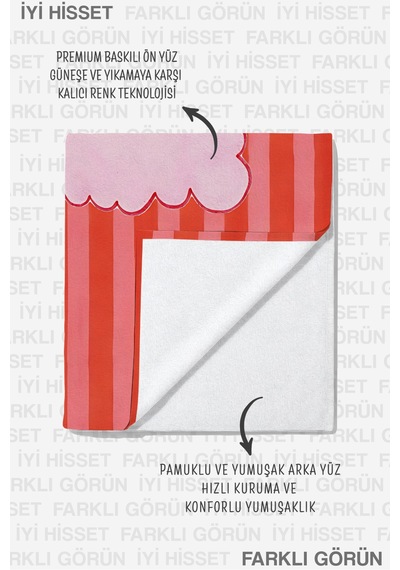 Yıldız Figürlü Deniz Temalı Çocuk Plaj Havlusu - Pastel Marine Hızlı Kuruyan Mikrofiber Havlu Çok Renkli