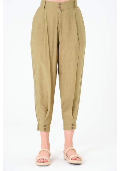 Sortie Collection Paça Düğmeli Pantolon Haki