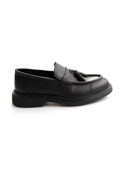Siyah Hakiki Deri Erkek Loafer Ayakkabı E01597010503