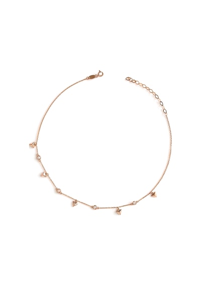 Kuyumcudukkani Zincirli "üçgen Parçalı"choker Kolye-37298-g-w Gold