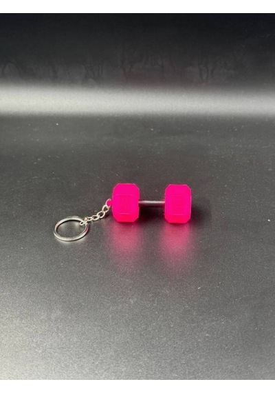 Mini Dambıl 45lb Anahtarlık - Pembe Siyah Pembe - Siyah