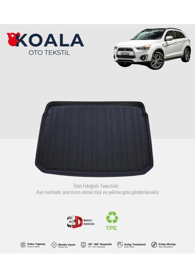 Mitsubishi Asx 2010 Ve Sonrası Uyumlu 3d Bagaj Havuzu