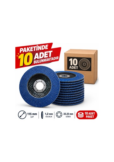 Flap Disk Zımpara Zirkonyum 115mm 60 Kum Pakette 10 Adet