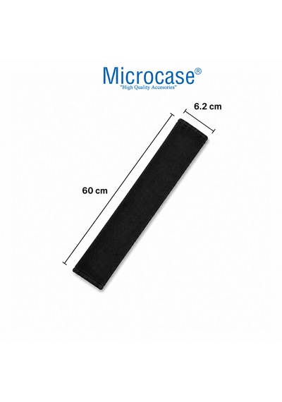 Microcase Emniyet Kemer Kılıfı Yumuşak Elyaf Dolgu Malzeme Cırtlı Tasarım Siyah 2 Adet 60 Cm Al5671