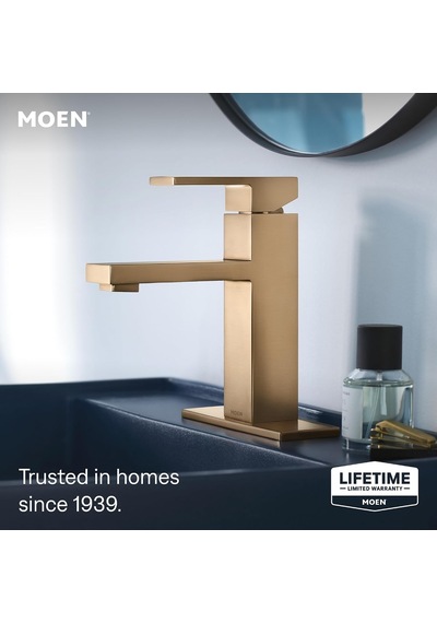 Moen Revyl Bronz Altın Tek Kolu Tek Delikli Modern Banyo Lavabo B Diğer