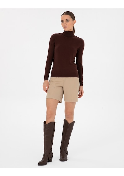 Pierre Cardin Kadın Kahverengi Kazak /triko 50315747-vr029 Kahverengi
