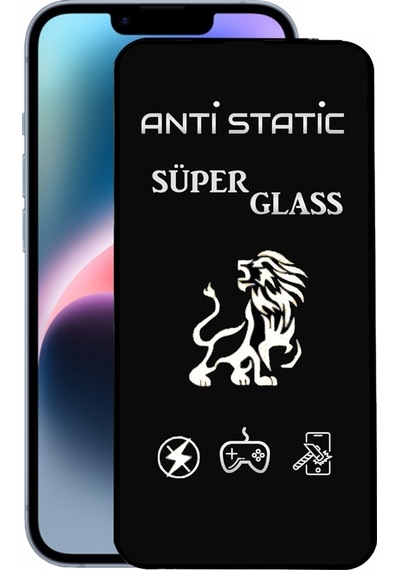 Apple Uyumlu   iPhone 14 Plus Tam Kaplayan Anti Statik Dayanıklı Ekran Koruyucu Süper Cam