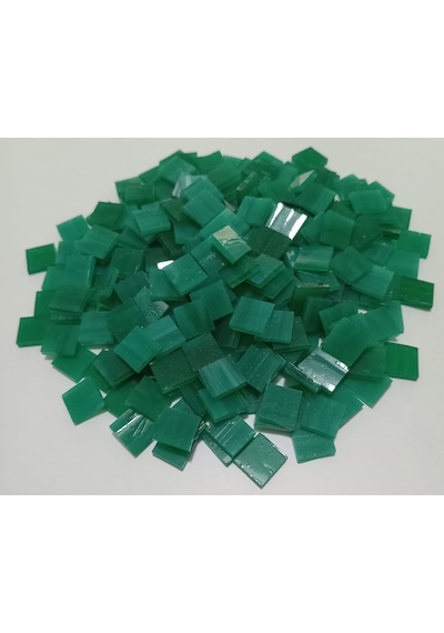 Açık Turkuaz Yeşil Kare Vitray Cam Mozaik Taşı - Sanatsal Mozaik İçin Yaklaşık 10 X 10 Mm