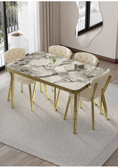 Akuamarin Mutfak Yemek Masası Takımı- 4 Kişilik Mutfak Masa Sandalye Takımı- Mutfak Masası Takımı Gold Krem Akuamarin Mutfak Yemek Masası Takımı- 4 Kişilik Mutfak Masa Sandalye Takımı- Mutfak Masası Takımı Gold Krem