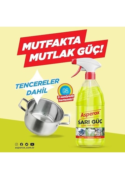 Asperox Sarı Güç Yağ Çözücü Sprey 1000 Ml 1000'li Set