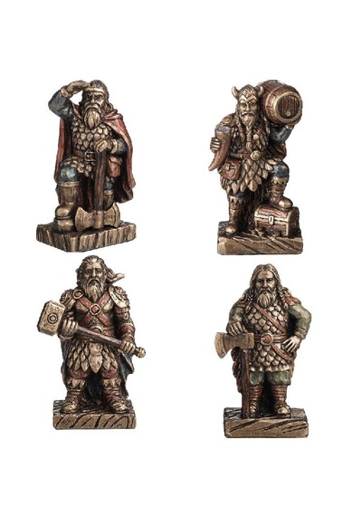 Veronese Minyatür 4 Vikingli Savaşçı Figür Seti 7,5cm