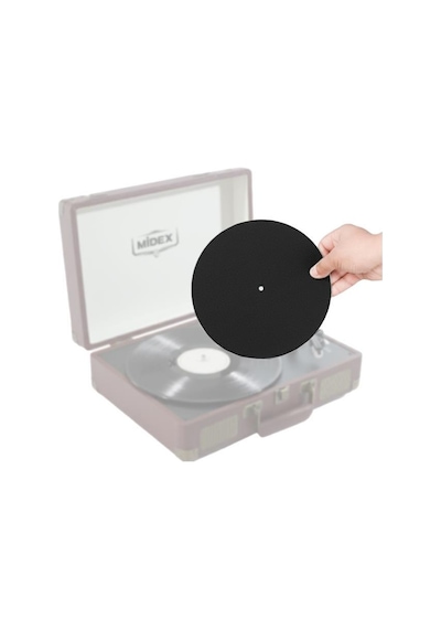 Midex Pk-3 Plak Çalarlar İçin Profesyonel Kaymaz Disk Koruyucu Ped Siyah
