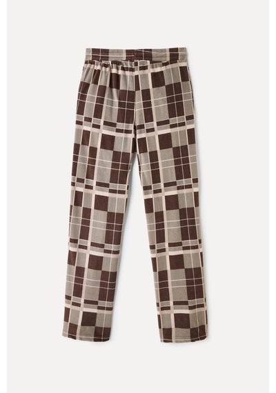 Mudo Erkek Erkek Kahverengi Yumuşak Dokulu Ekoseli Pijama Altı 1265090