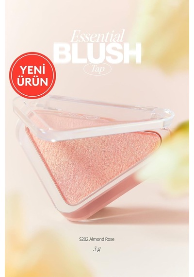 Katmanlanabilir Yumuşak Dokulu Işıltılı Bitiş Sunan Allık Essential Blush Tap S202 Almond Rose Çok Renkli