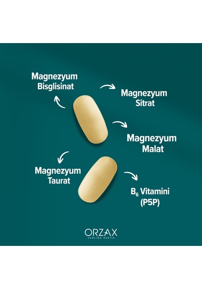 Orzax Ocean Magnezyum Complex Bisglisinat Malat Sitrat Taurat B6 P5p 60 Tablet - Takviye Edici Gıda