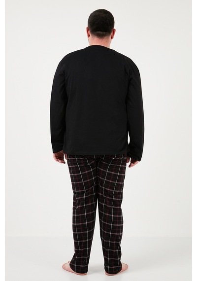 Buratti Pamuklu Regular Fit Büyük Beden Erkek Pijama Takımı 6572001B Siyah