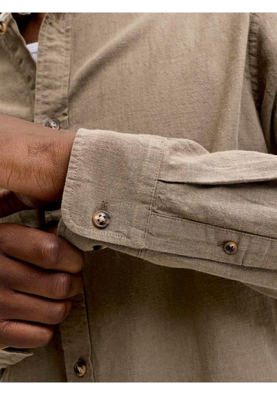 Jjesummer Lınen Blend Shırt L/s Sn Falcon Falcon