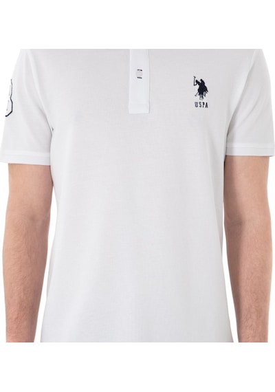 U.S. Polo Assn. Erkek Slim Fit Polo Yaka Basic Tişört Beyaz