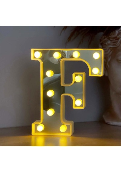 Dekoratif Led Işıklı 3D F Harfi Büyük Boy Organizasyon Doğum Günü